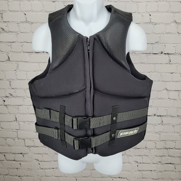 Ocean Pacific Black USCG Approved Flotation Aid Life Jacket Ski Vest Size XL - Picture 1 of 14